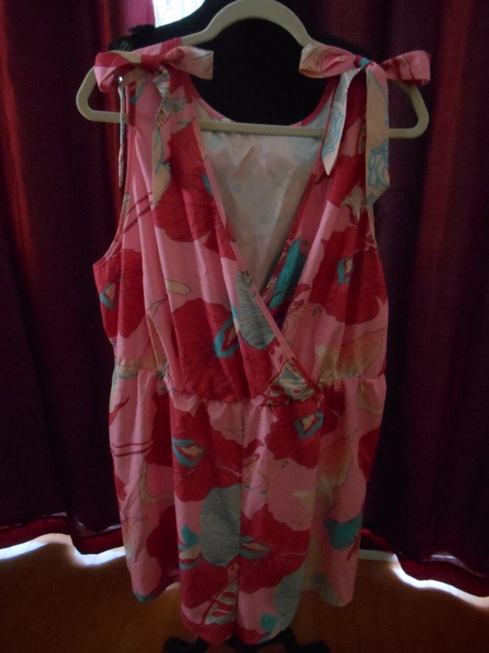 SHEIN CURVE FLORAL SLEEVELESS SHORTS JUMPSUIT SZ 3XL